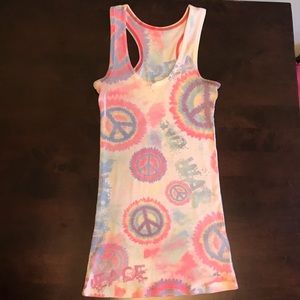 M- Pink Peace ✌🏾 tank top